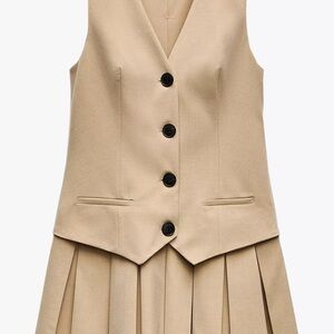 Zara Box Pleat Vest Dress